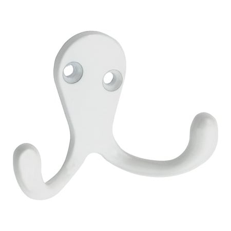 National Hardware 2PK WHT DBL Cloth Hook N248-385